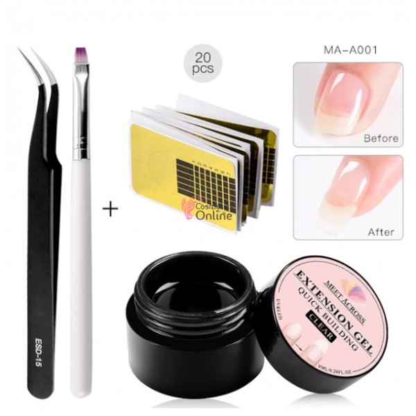Kit pentru extensii unghii false cu Gel UV / LED MEET ACROSS - MA001